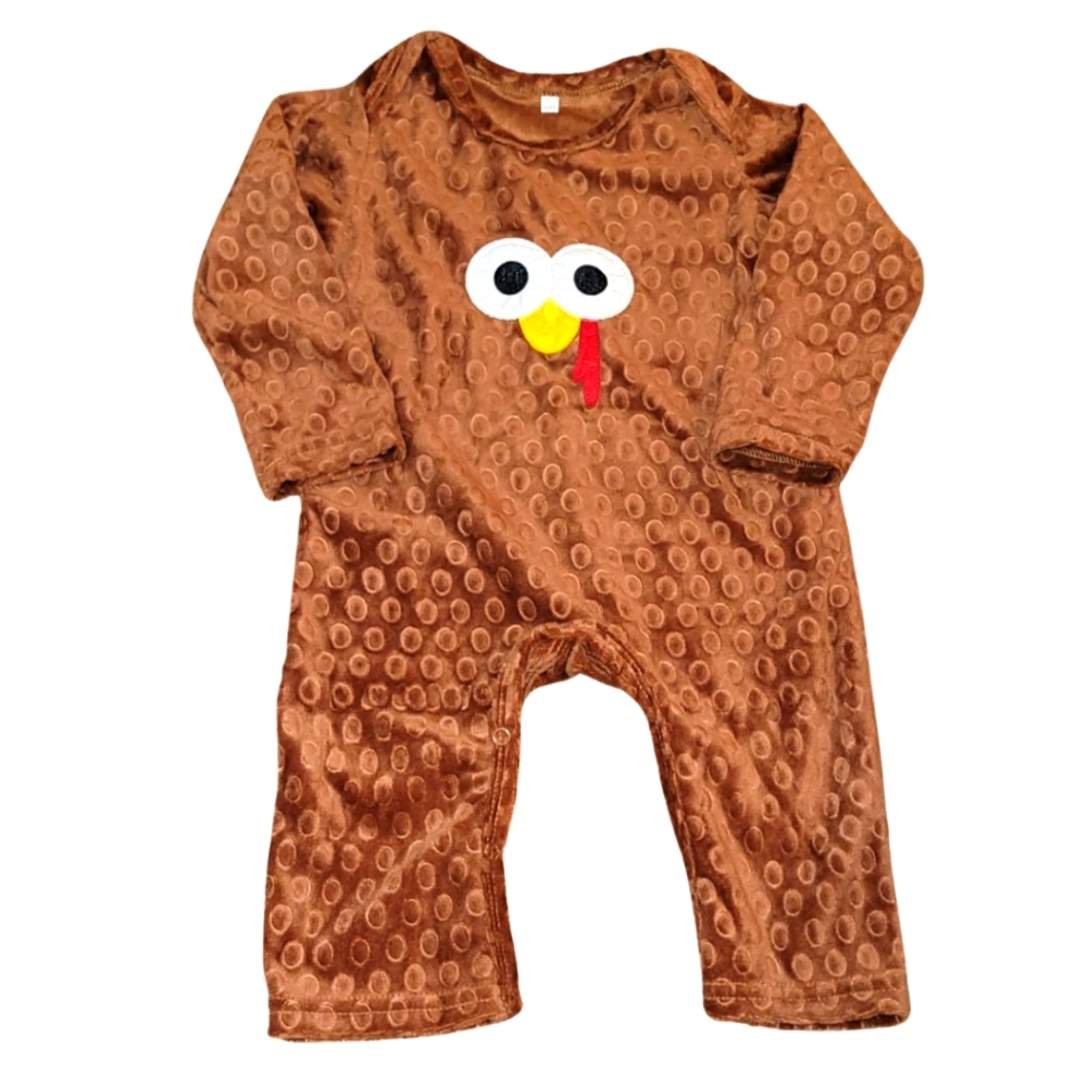 Extra soft long sleeve turkey outfit fits like 18-24 months Thanksgiving baby